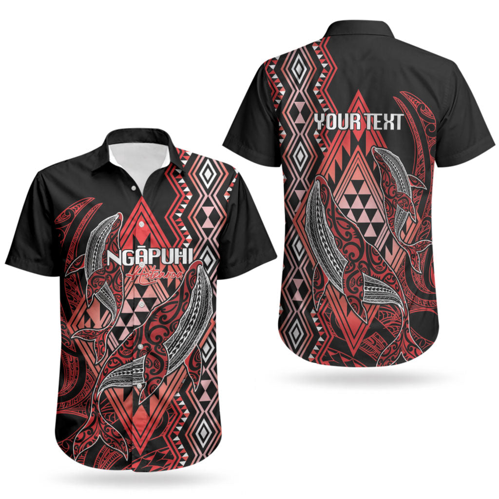 Aotearoa Iwi Ngapuhi Personalised Couples Matching Puletasi and Hawaiian Shirt NZ Maori Humpback Whale Taniko Motifs LT14 - Polynesian Pride