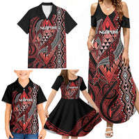 Aotearoa Iwi Ngapuhi Personalised Family Matching Summer Maxi Dress and Hawaiian Shirt NZ Maori Humpback Whale Taniko Motifs LT14 - Polynesian Pride