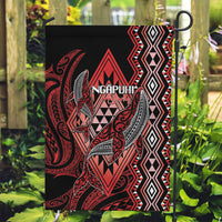 Aotearoa Iwi Ngapuhi Garden Flag NZ Maori Humpback Whale Taniko Motifs LT14 Garden Flag Red - Polynesian Pride
