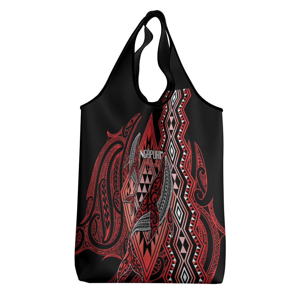 Aotearoa Iwi Ngapuhi Grocery Bag NZ Maori Humpback Whale Taniko Motifs LT14 - Polynesian Pride