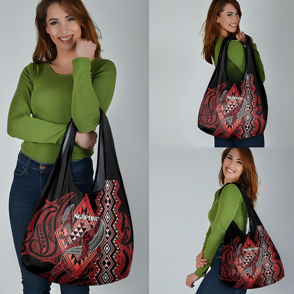 Aotearoa Iwi Ngapuhi Grocery Bag NZ Maori Humpback Whale Taniko Motifs LT14 - Polynesian Pride