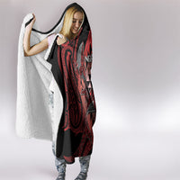 Aotearoa Iwi Ngapuhi Hooded Blanket NZ Maori Humpback Whale Taniko Motifs LT14 - Polynesian Pride