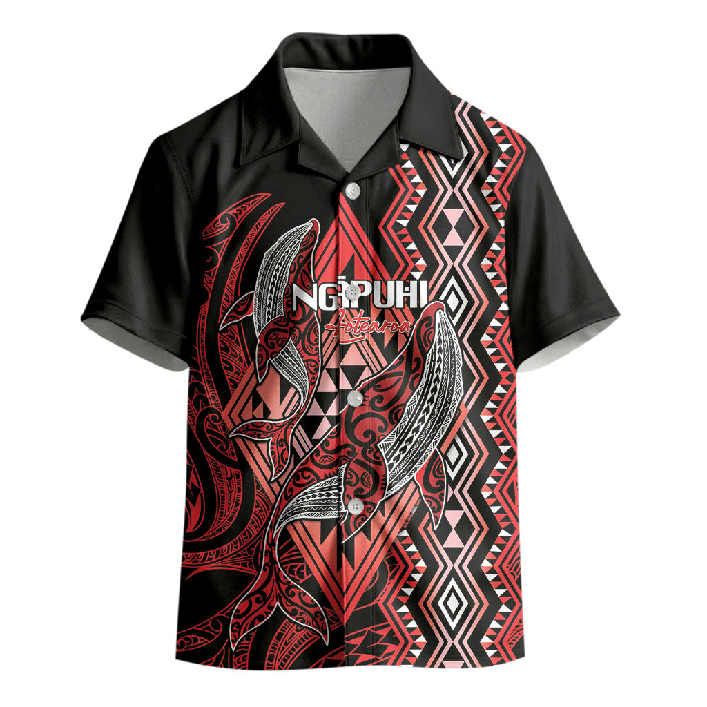 Aotearoa Iwi Ngapuhi Personalised Kid Hawaiian Shirt NZ Maori Humpback Whale Taniko Motifs LT14 - Polynesian Pride