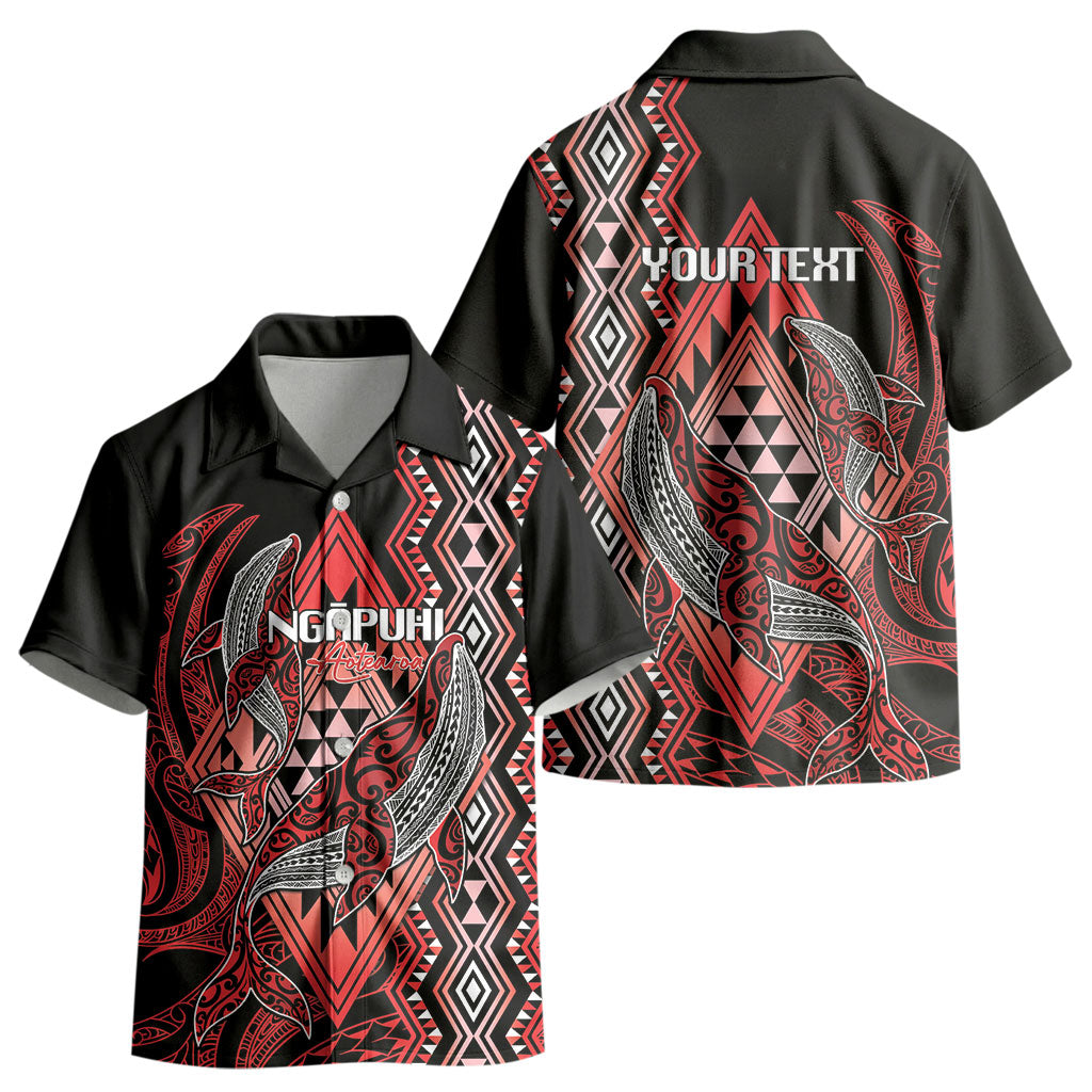Aotearoa Iwi Ngapuhi Personalised Kid Hawaiian Shirt NZ Maori Humpback Whale Taniko Motifs LT14 - Polynesian Pride