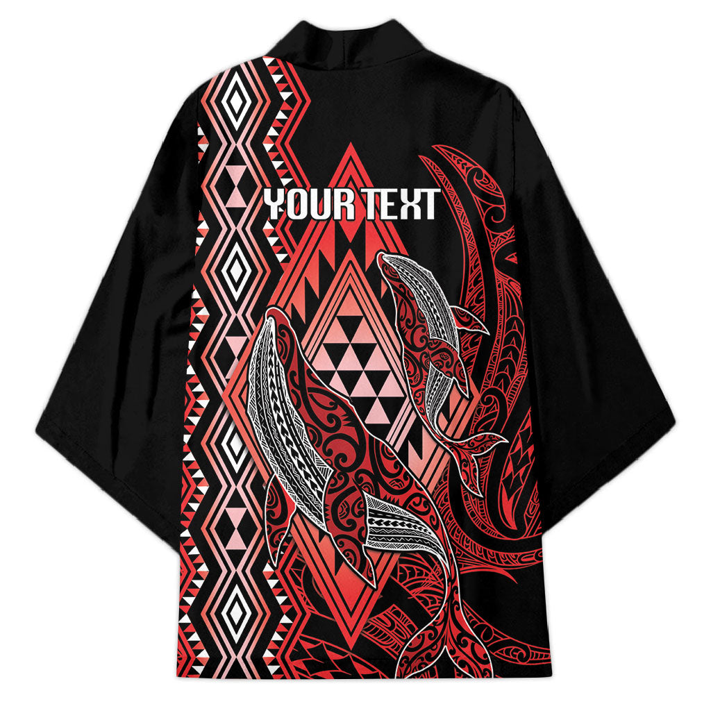 Aotearoa Iwi Ngapuhi Personalised Kimono NZ Maori Humpback Whale Taniko Motifs LT14 - Polynesian Pride