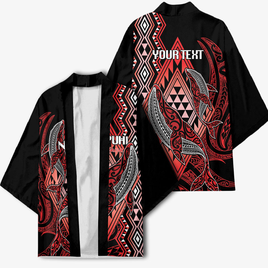 Aotearoa Iwi Ngapuhi Personalised Kimono NZ Maori Humpback Whale Taniko Motifs LT14 - Polynesian Pride