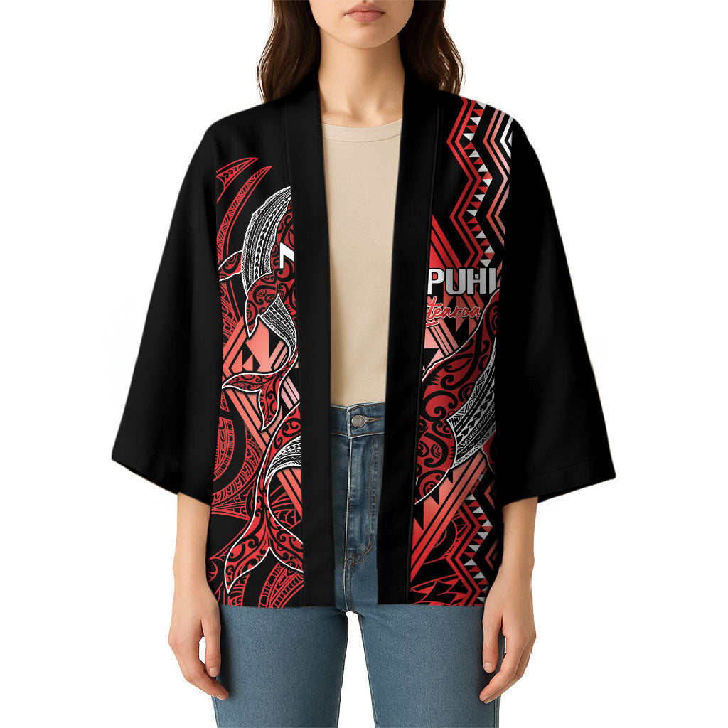 Aotearoa Iwi Ngapuhi Personalised Kimono NZ Maori Humpback Whale Taniko Motifs LT14 - Polynesian Pride