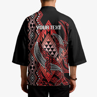 Aotearoa Iwi Ngapuhi Personalised Kimono NZ Maori Humpback Whale Taniko Motifs LT14 - Polynesian Pride