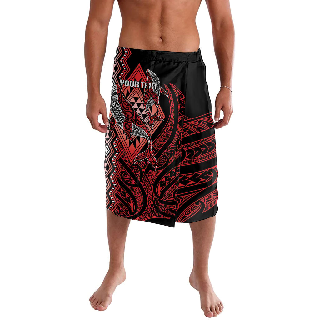 Aotearoa Iwi Ngapuhi Personalised Lavalava NZ Maori Humpback Whale Taniko Motifs LT14 Red - Polynesian Pride