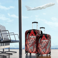 Aotearoa Iwi Ngapuhi Luggage Cover NZ Maori Humpback Whale Taniko Motifs LT14 - Polynesian Pride
