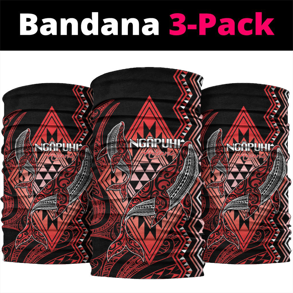 Aotearoa Iwi Ngapuhi Neck Gaiter NZ Maori Humpback Whale Taniko Motifs LT14 package One Size: 25*50cm Red - Polynesian Pride
