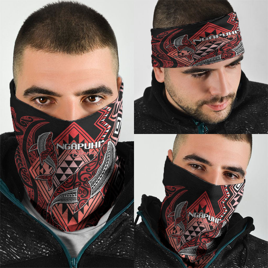 Aotearoa Iwi Ngapuhi Neck Gaiter NZ Maori Humpback Whale Taniko Motifs LT14 - Polynesian Pride