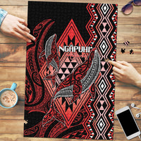 Aotearoa Iwi Ngapuhi Puzzle NZ Maori Humpback Whale Taniko Motifs LT14 Red - Polynesian Pride