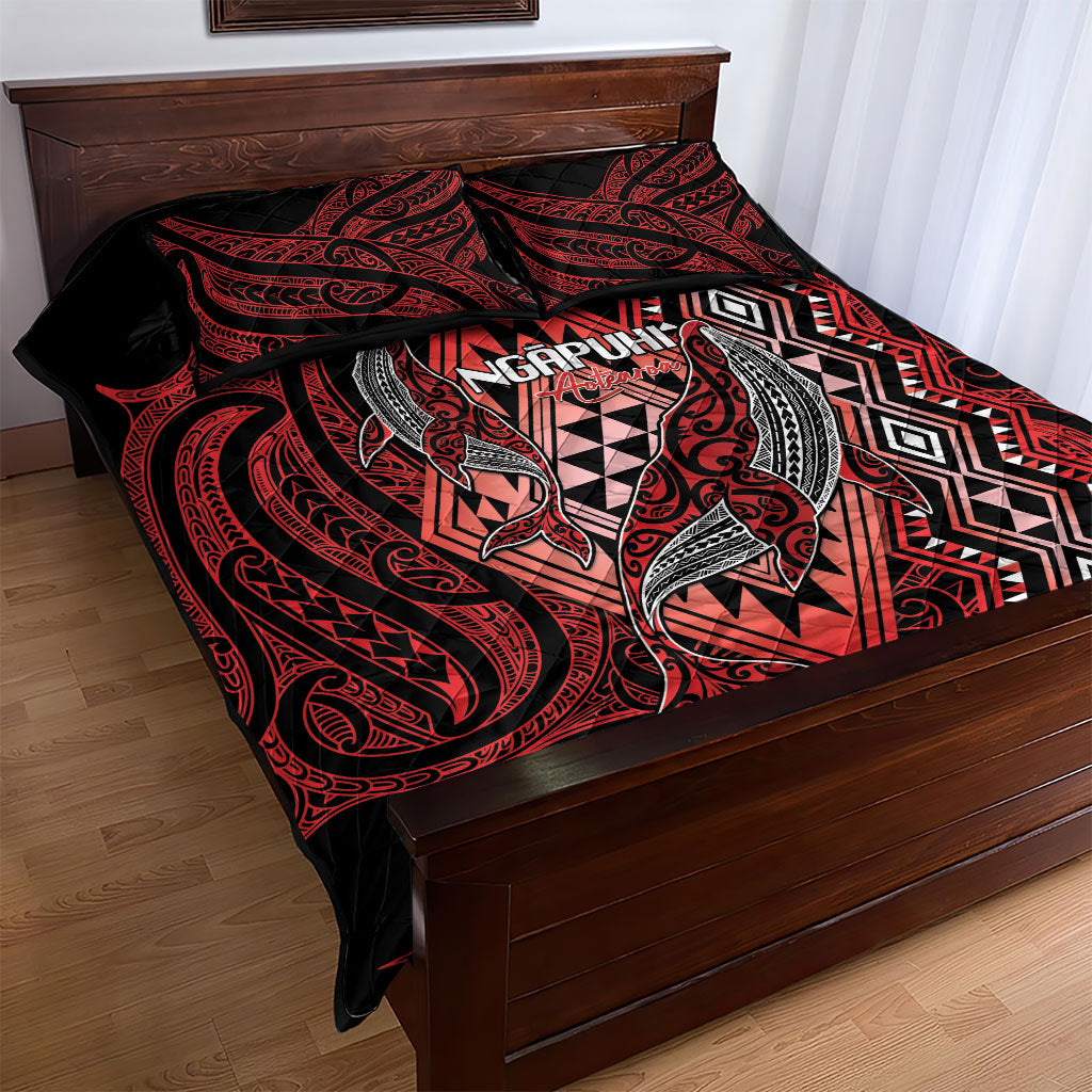 Aotearoa Iwi Ngapuhi Quilt Bed Set NZ Maori Humpback Whale Taniko Motifs LT14 - Polynesian Pride