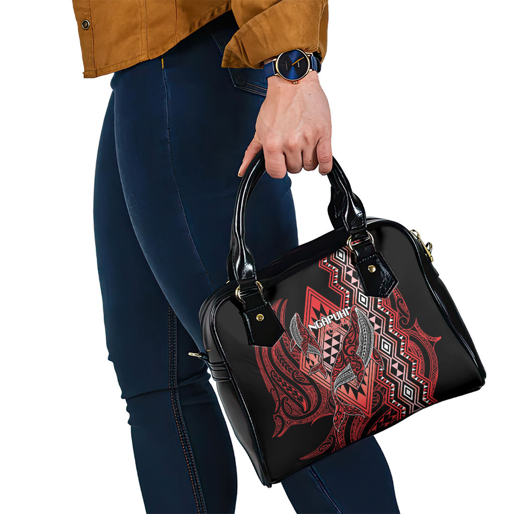 Aotearoa Iwi Ngapuhi Shoulder Handbag NZ Maori Humpback Whale Taniko Motifs LT14 - Polynesian Pride