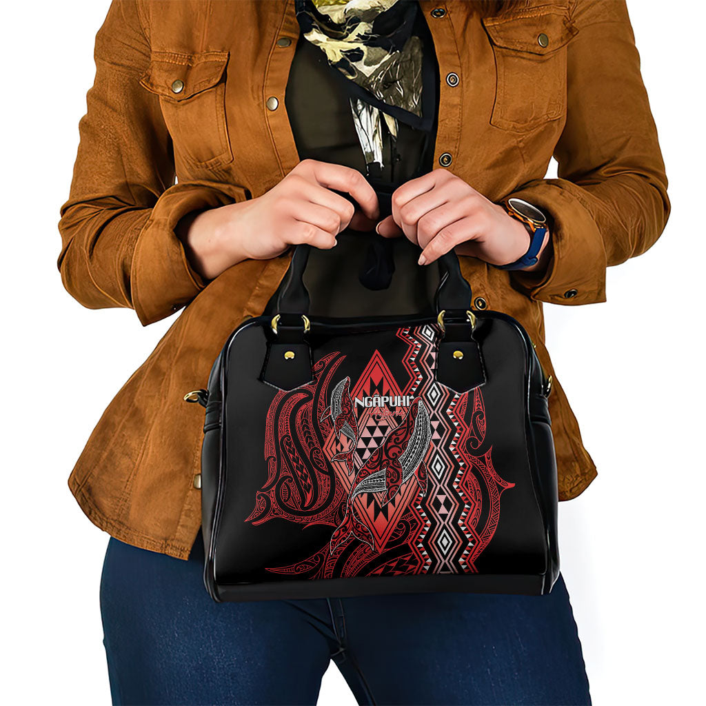 Aotearoa Iwi Ngapuhi Shoulder Handbag NZ Maori Humpback Whale Taniko Motifs LT14 - Polynesian Pride