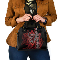 Aotearoa Iwi Ngapuhi Shoulder Handbag NZ Maori Humpback Whale Taniko Motifs LT14 - Polynesian Pride