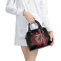 Aotearoa Iwi Ngapuhi Shoulder Handbag NZ Maori Humpback Whale Taniko Motifs LT14 - Polynesian Pride