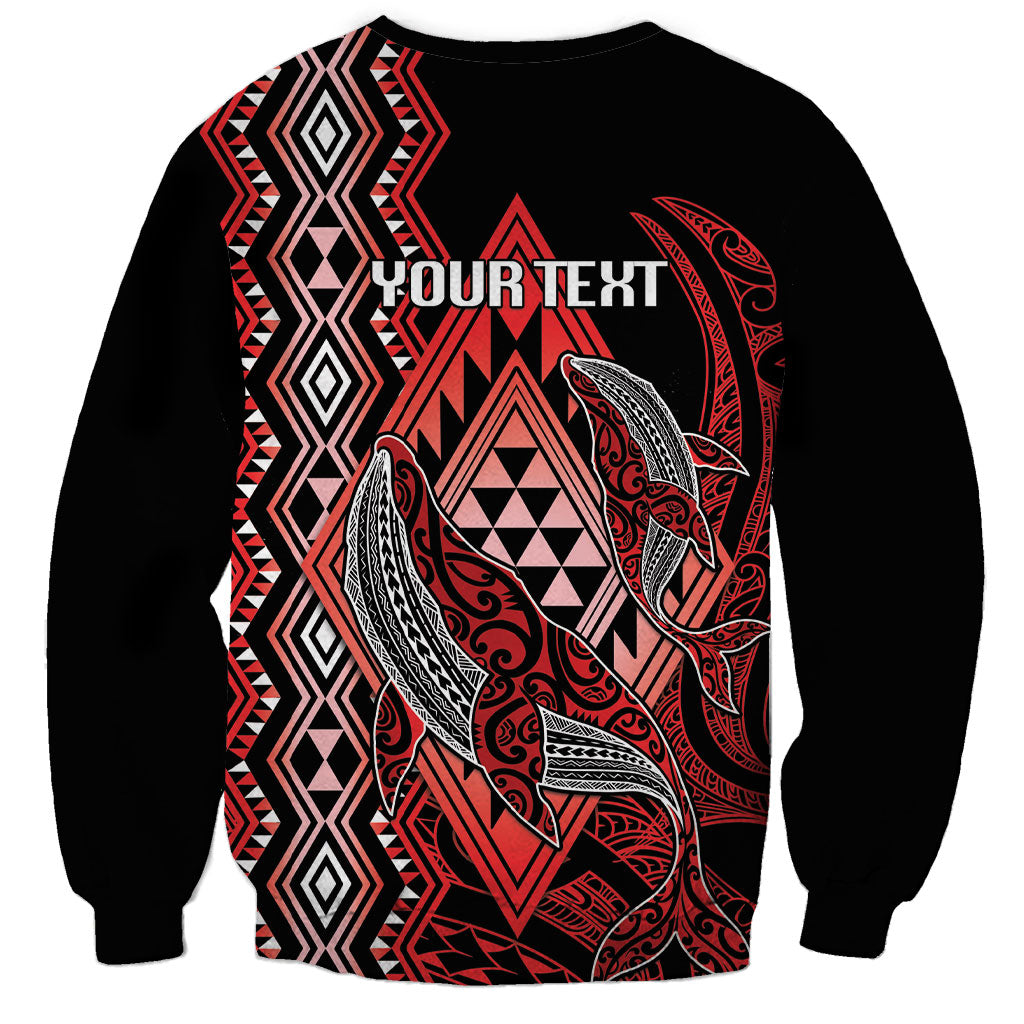 Aotearoa Iwi Ngapuhi Personalised Sweatshirt NZ Maori Humpback Whale Taniko Motifs LT14 - Polynesian Pride