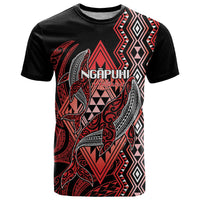 Aotearoa Iwi Ngapuhi Personalised T Shirt NZ Maori Humpback Whale Taniko Motifs LT14 Red - Polynesian Pride