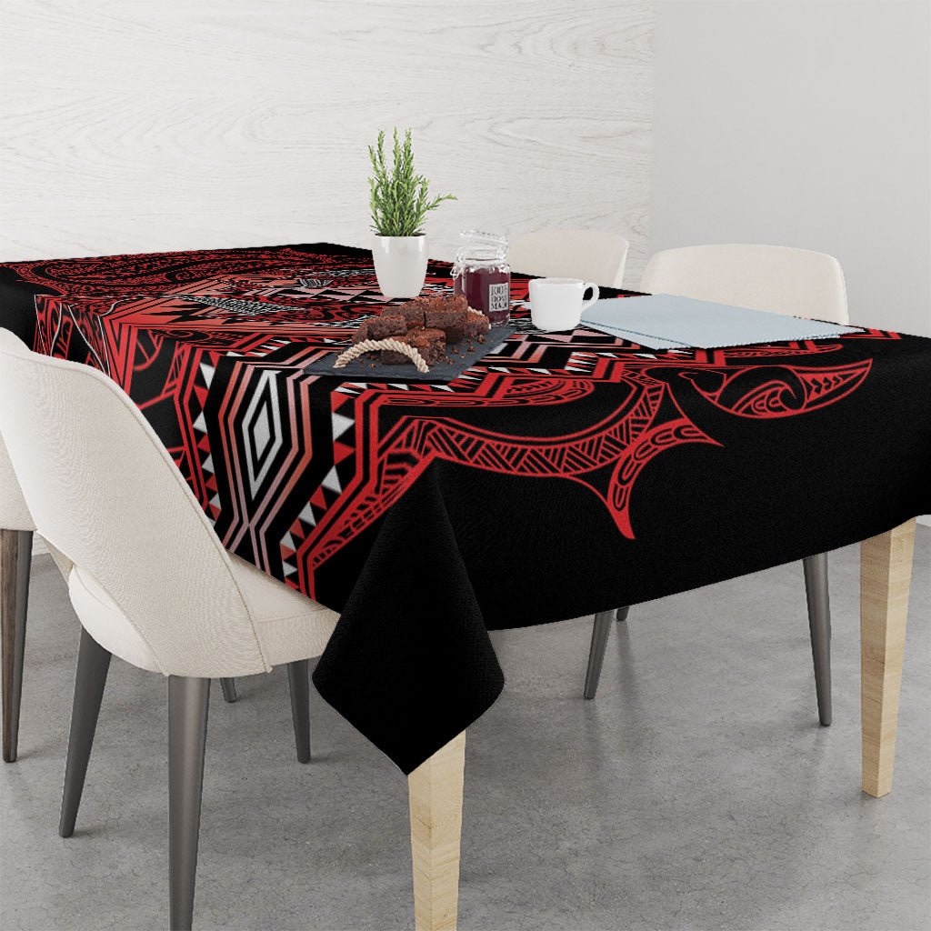 Aotearoa Iwi Ngapuhi Tablecloth NZ Maori Humpback Whale Taniko Motifs LT14 - Polynesian Pride