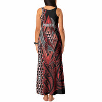 Aotearoa Iwi Ngapuhi Personalised Tank Maxi Dress NZ Maori Humpback Whale Taniko Motifs LT14 - Polynesian Pride