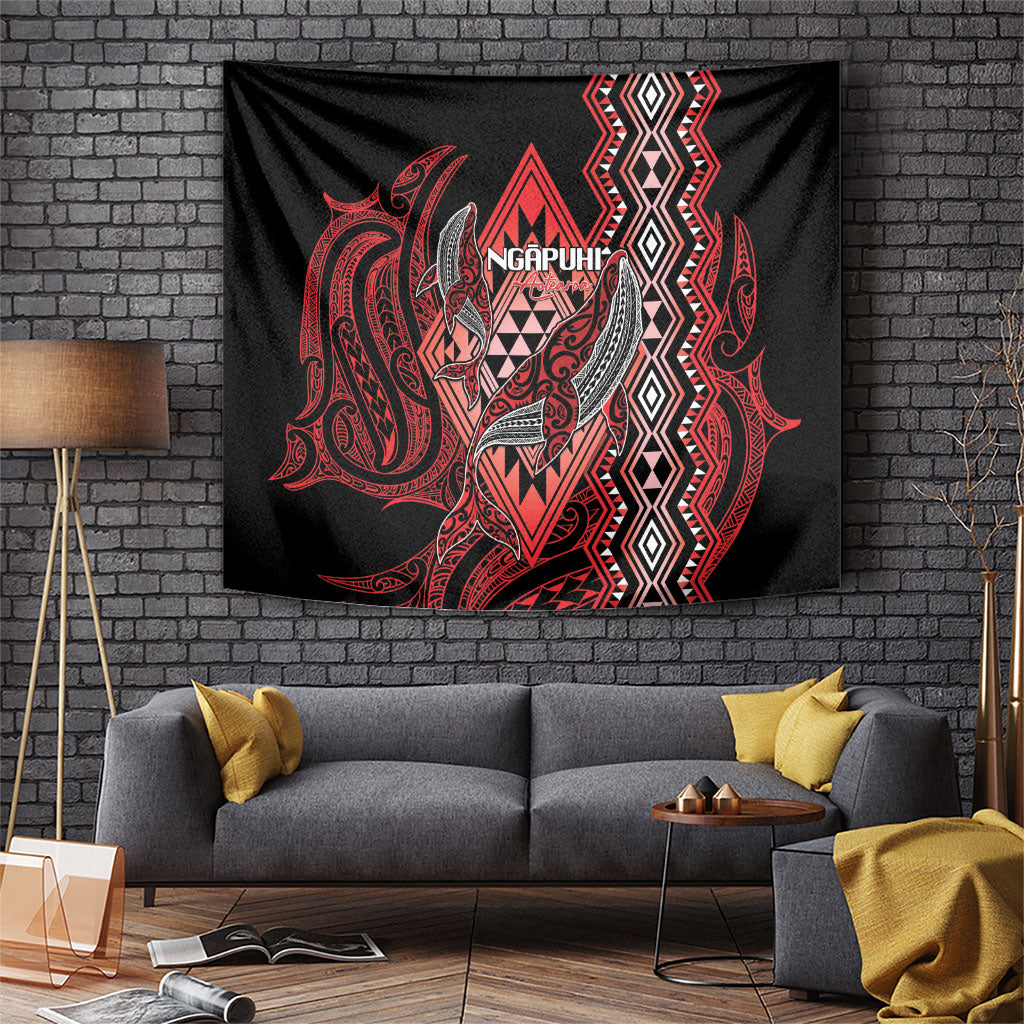 Aotearoa Iwi Ngapuhi Tapestry NZ Maori Humpback Whale Taniko Motifs LT14 Red - Polynesian Pride