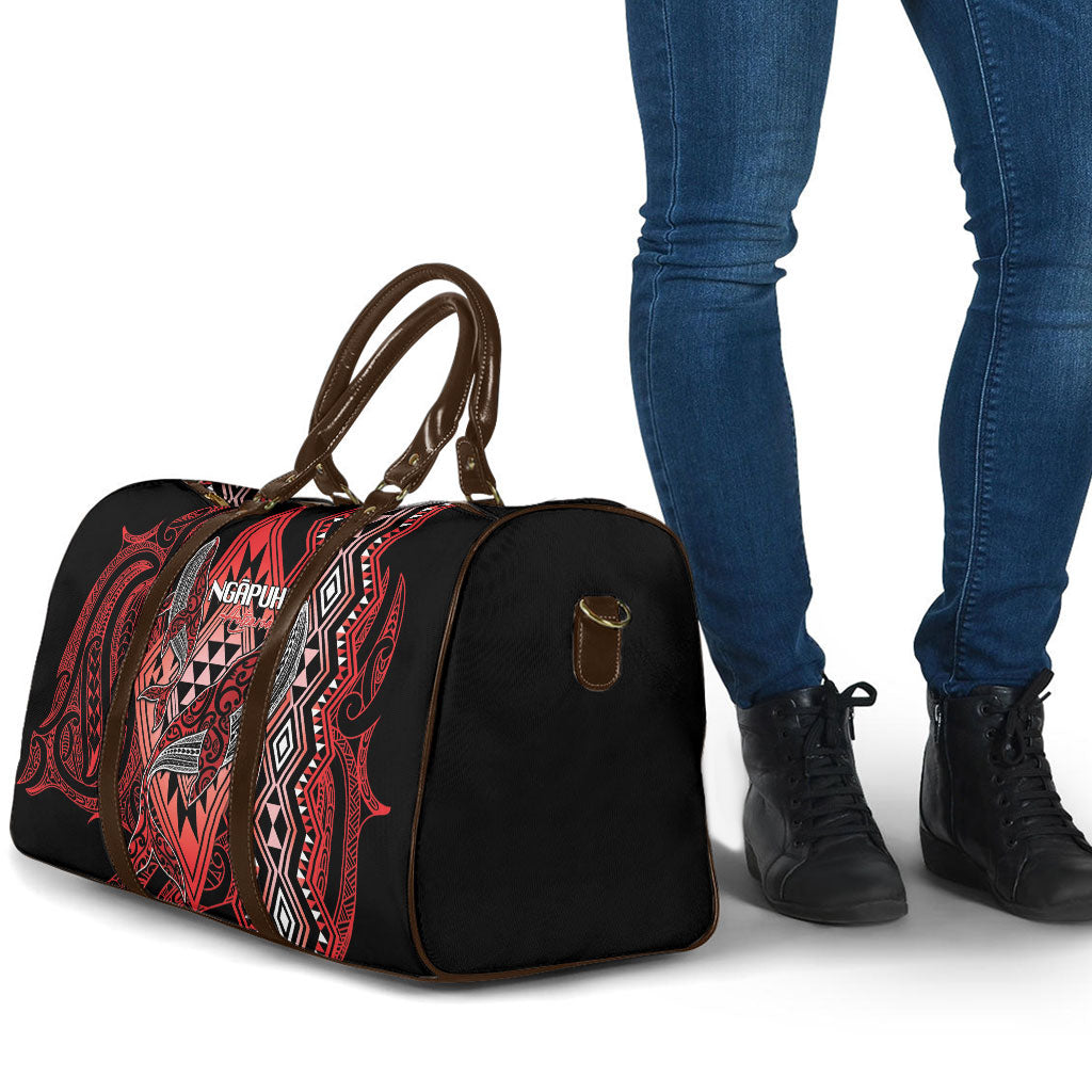 Aotearoa Iwi Ngapuhi Travel Bag NZ Maori Humpback Whale Taniko Motifs LT14 - Polynesian Pride