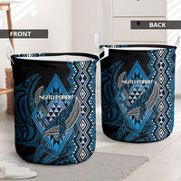 Aotearoa Iwi Ngati Porou Laundry Basket NZ Maori Humpback Whale Taniko Motifs LT14 - Polynesian Pride