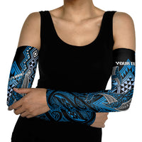 Aotearoa Iwi Ngati Porou Personalised Arm Sleeves NZ Maori Humpback Whale Taniko Motifs LT14 - Polynesian Pride