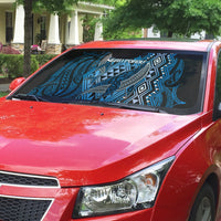 Aotearoa Iwi Ngati Porou Auto Sun Shade NZ Maori Humpback Whale Taniko Motifs LT14 - Polynesian Pride
