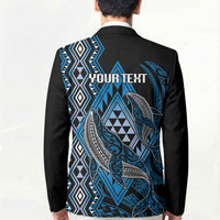 Aotearoa Iwi Ngati Porou Personalised Blazer NZ Maori Humpback Whale Taniko Motifs LT14 - Polynesian Pride