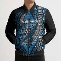 Aotearoa Iwi Ngati Porou Personalised Bomber Puffer Jacket NZ Maori Humpback Whale Taniko Motifs LT14 - Polynesian Pride