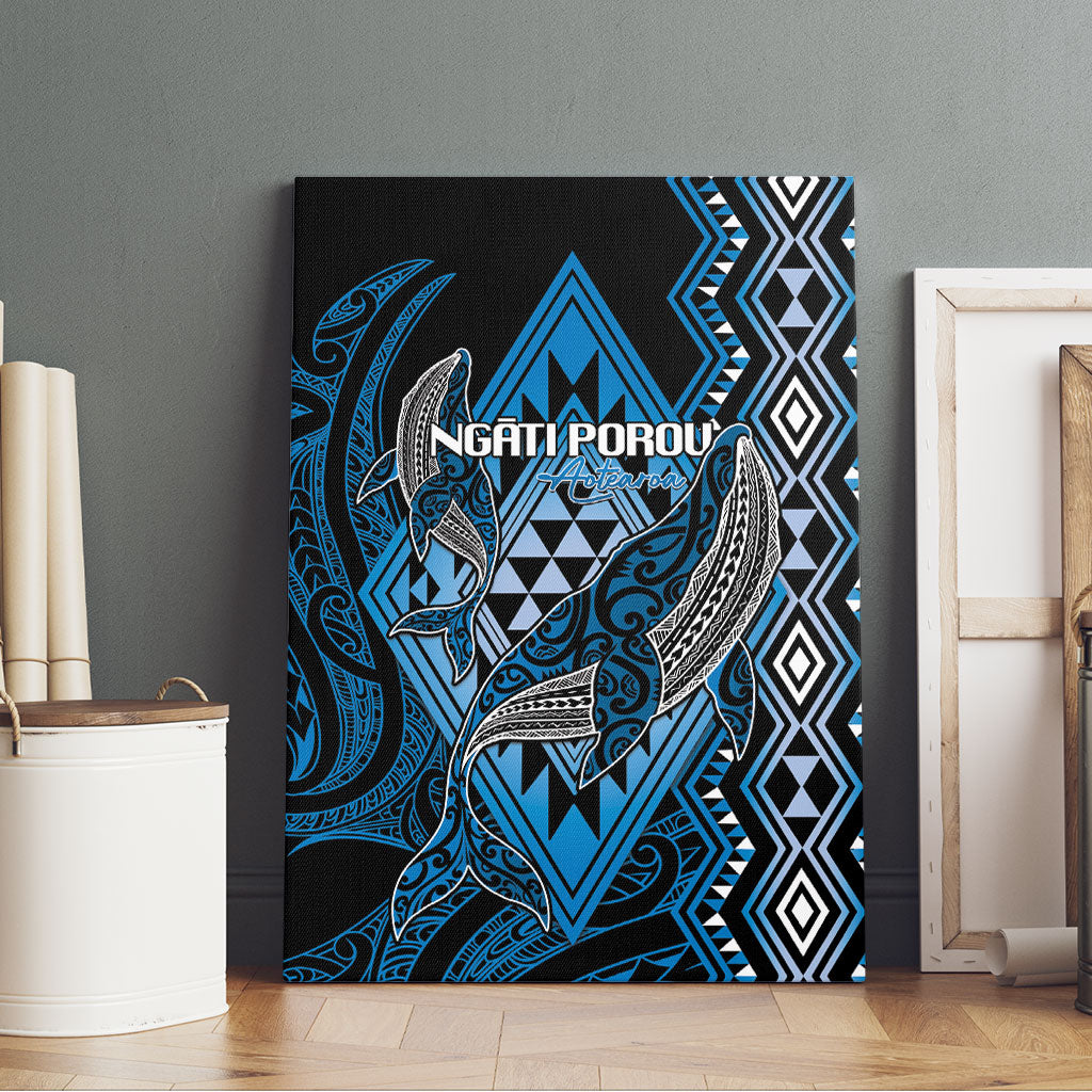 Aotearoa Iwi Ngati Porou Canvas Wall Art NZ Maori Humpback Whale Taniko Motifs LT14 - Polynesian Pride