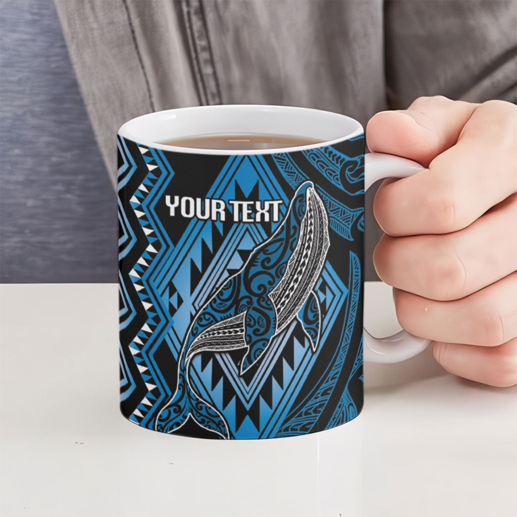 Aotearoa Iwi Ngati Porou Personalised Ceramic Mug NZ Maori Humpback Whale Taniko Motifs LT14 - Polynesian Pride