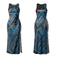 Aotearoa Iwi Ngati Porou Personalised Couples Matching Tank Maxi Dress and Hawaiian Shirt NZ Maori Humpback Whale Taniko Motifs LT14 - Polynesian Pride