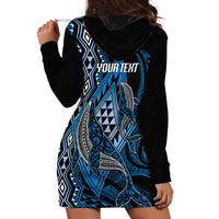 Aotearoa Iwi Ngati Porou Personalised Hoodie Dress NZ Maori Humpback Whale Taniko Motifs LT14 - Polynesian Pride