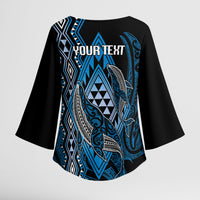 Aotearoa Iwi Ngati Porou Personalised Kimono Sleeve Blouse NZ Maori Humpback Whale Taniko Motifs LT14 - Polynesian Pride