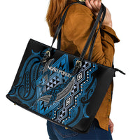 Aotearoa Iwi Ngati Porou Leather Tote Bag NZ Maori Humpback Whale Taniko Motifs LT14 - Polynesian Pride
