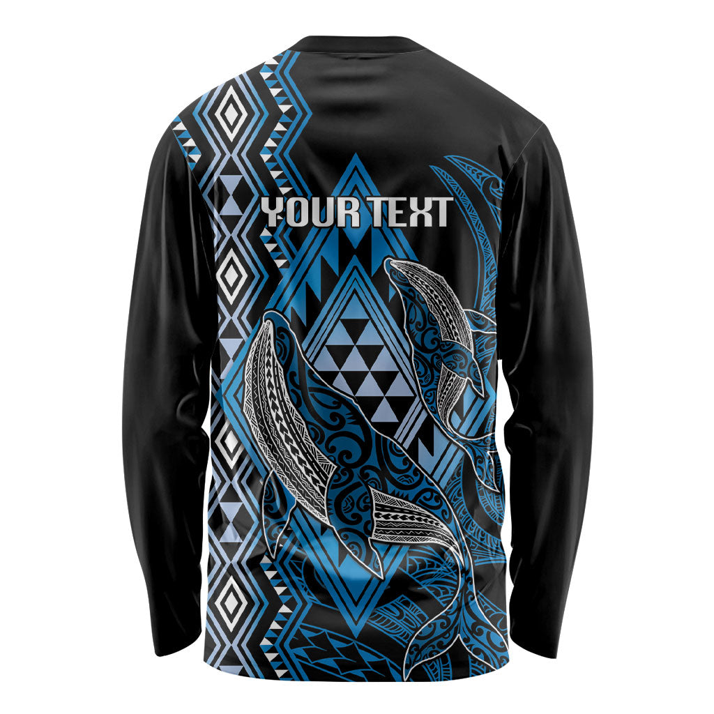 Aotearoa Iwi Ngati Porou Personalised Long Sleeve Shirt NZ Maori Humpback Whale Taniko Motifs LT14 - Polynesian Pride