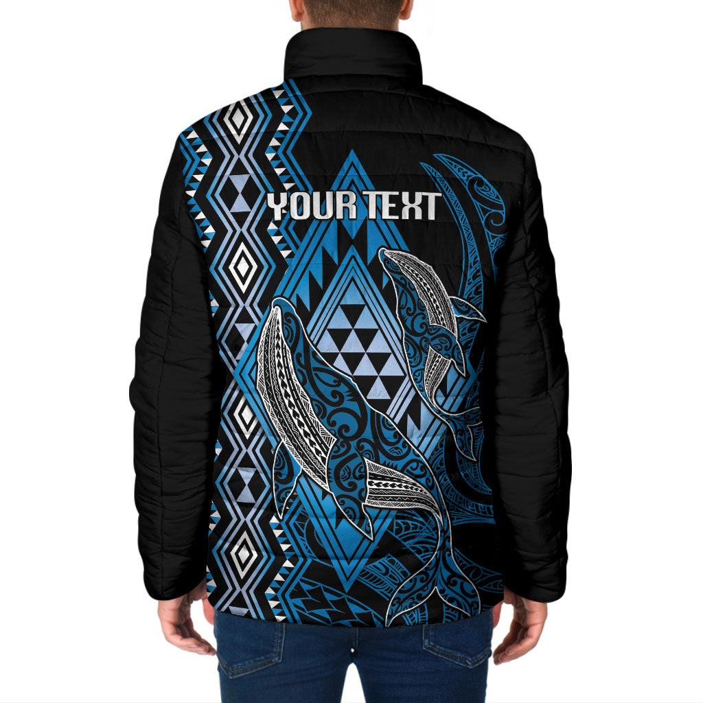 Aotearoa Iwi Ngati Porou Personalised Padded Jacket NZ Maori Humpback Whale Taniko Motifs LT14 - Polynesian Pride