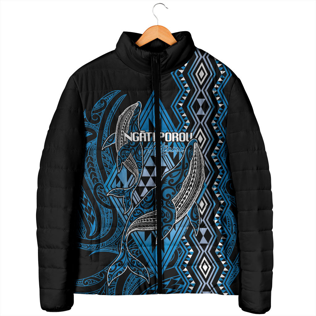 Aotearoa Iwi Ngati Porou Personalised Padded Jacket NZ Maori Humpback Whale Taniko Motifs LT14 - Polynesian Pride