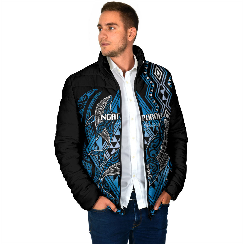 Aotearoa Iwi Ngati Porou Personalised Padded Jacket NZ Maori Humpback Whale Taniko Motifs LT14 - Polynesian Pride