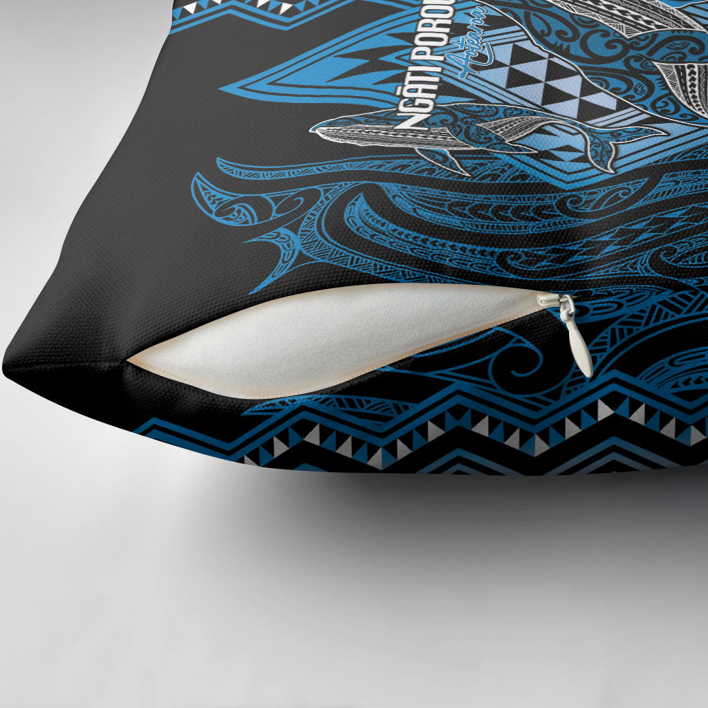 Aotearoa Iwi Ngati Porou Pillow Cover NZ Maori Humpback Whale Taniko Motifs LT14 - Polynesian Pride