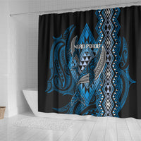 Aotearoa Iwi Ngati Porou Shower Curtain NZ Maori Humpback Whale Taniko Motifs LT14 - Polynesian Pride