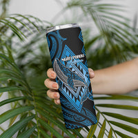 Aotearoa Iwi Ngati Porou Personalised Skinny Tumbler NZ Maori Humpback Whale Taniko Motifs LT14 - Polynesian Pride