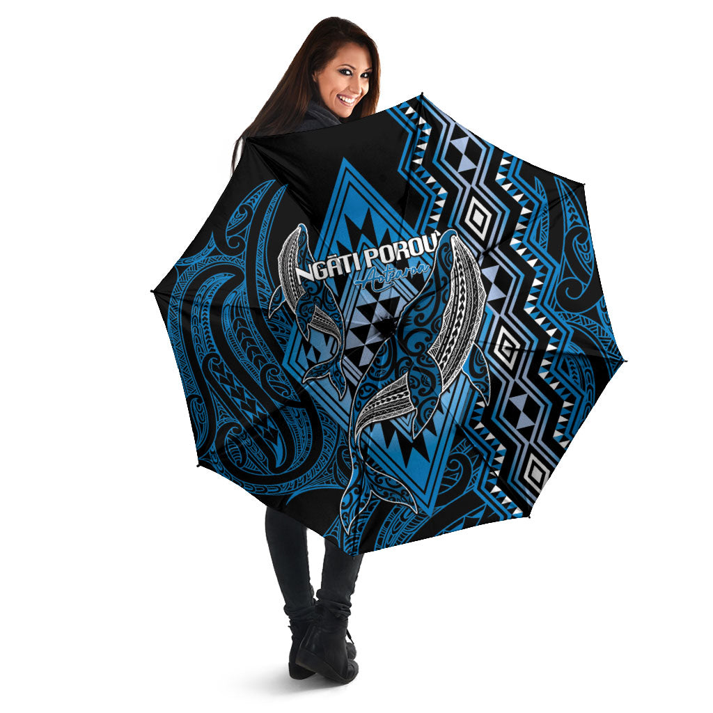 Aotearoa Iwi Ngati Porou Umbrella NZ Maori Humpback Whale Taniko Motifs LT14 - Polynesian Pride