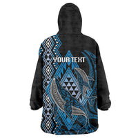 Aotearoa Iwi Ngati Porou Personalised Wearable Blanket Hoodie NZ Maori Humpback Whale Taniko Motifs LT14 - Polynesian Pride