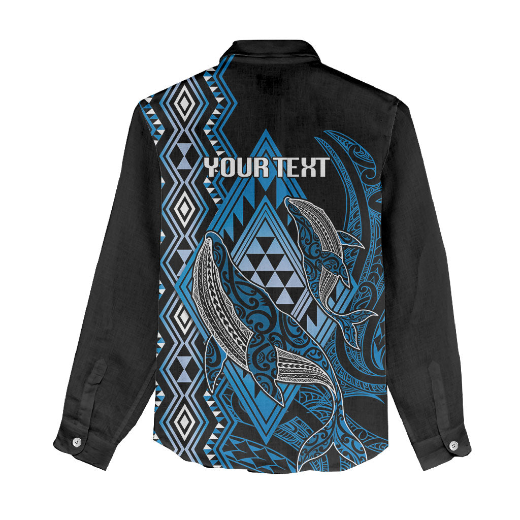 Aotearoa Iwi Ngati Porou Personalised Women Casual Shirt NZ Maori Humpback Whale Taniko Motifs LT14 - Polynesian Pride