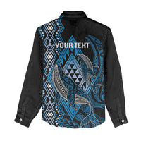 Aotearoa Iwi Ngati Porou Personalised Women Casual Shirt NZ Maori Humpback Whale Taniko Motifs LT14 - Polynesian Pride